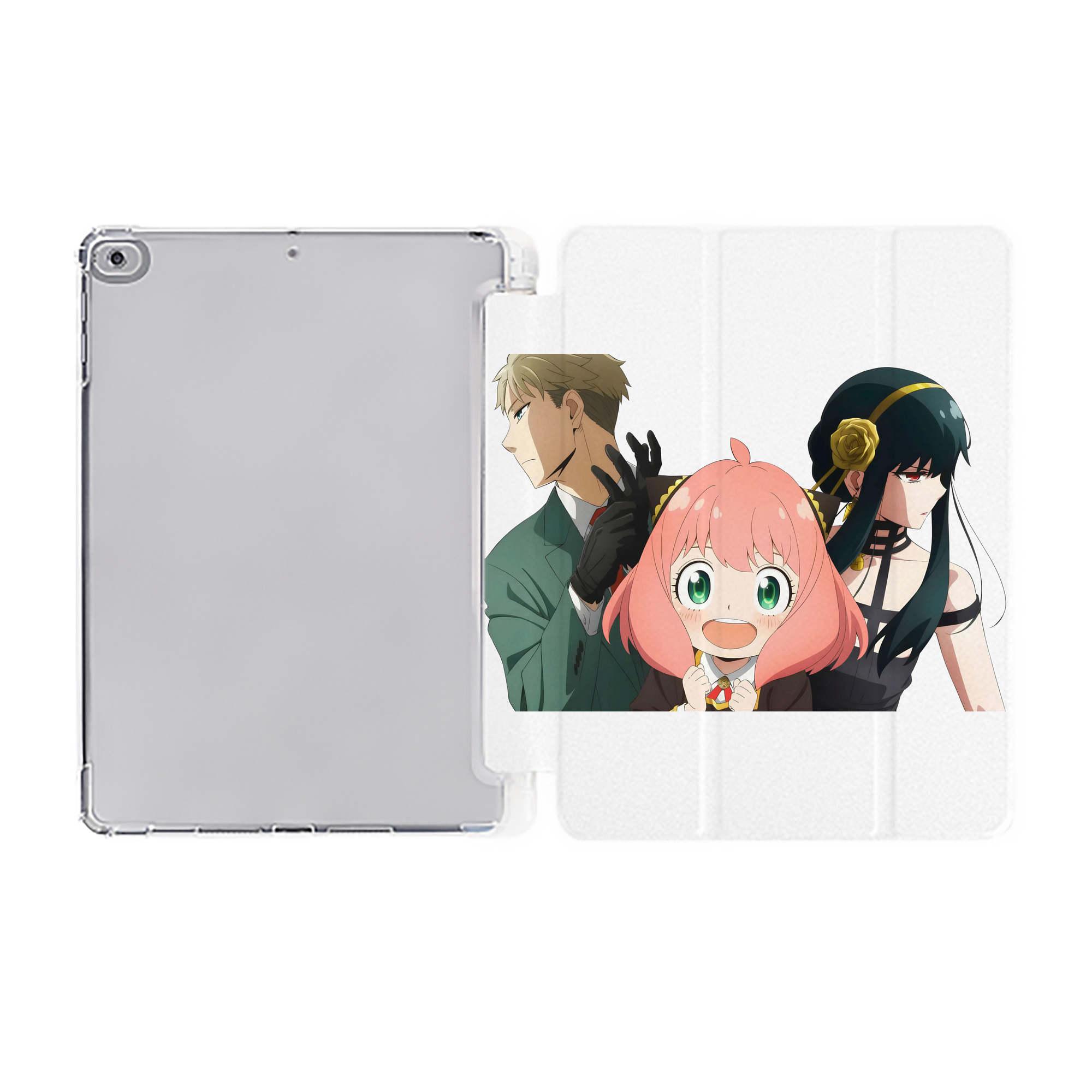 （画像用） SPY×FAMILY间谍家家酒 IPad ケース ペン収納付き 三つ折りスタンド PUレザー×シリコン 対応機種9.5/10.5/10.9インチ